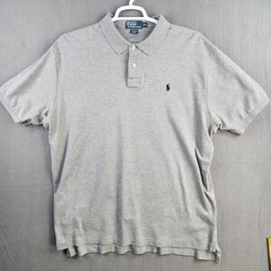 Polo Ralph Lauren Mens Polo Shirt Gray XXL Short Sleeve Classic Fit Embroid Pony